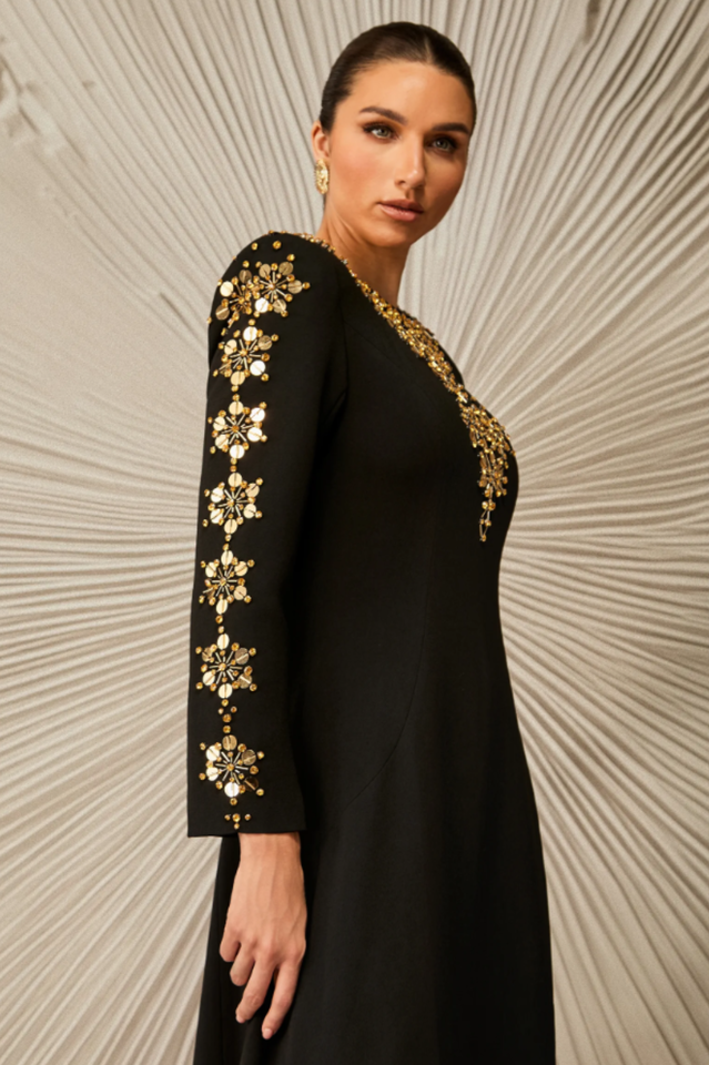 Women's Aria Embellished Long Sleeve Maxi Dress