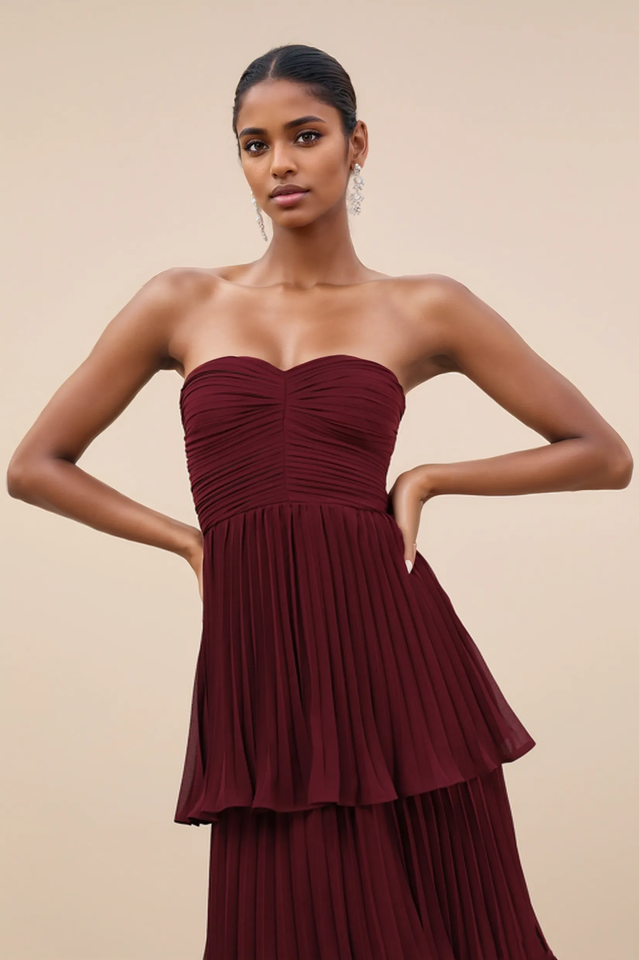 Women's Anastasia Strapless Tiered Chiffon Maxi Dress