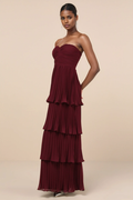 Women's Anastasia Strapless Tiered Chiffon Maxi Dress