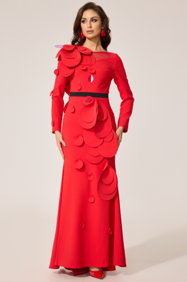 Women's Farein Applique Detail Gown