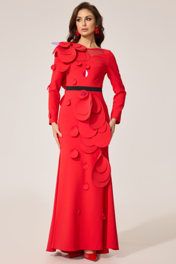 Women's Farein Applique Detail Gown