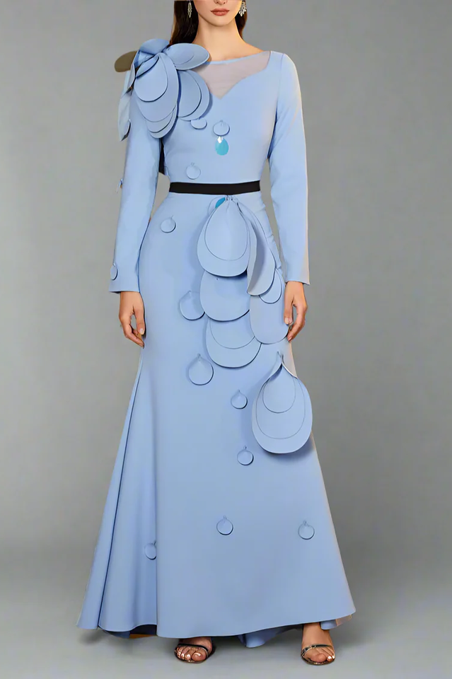 Women's Farein Applique Detail Gown