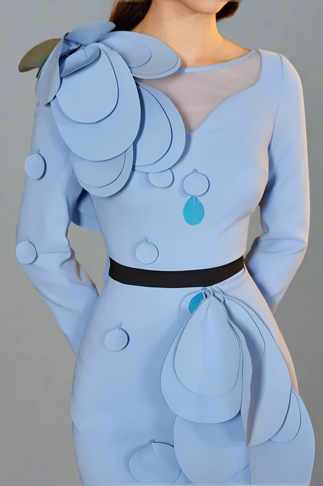 Women's Farein Applique Detail Gown