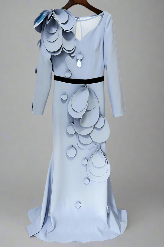 Women's Farein Applique Detail Gown Blue