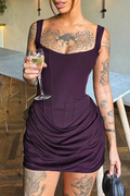 Women's Orchidée Draped Corset Mini Dress Purple