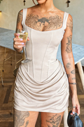 Women's Orchidée Draped Corset Mini Dress Ivory
