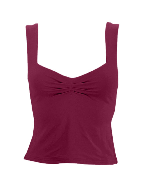 Women's Slit Hem Backless Cropped Tank Top