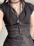 Women's Button Front Corset Top