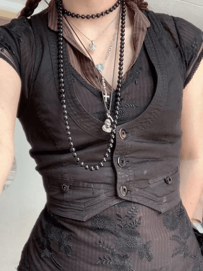 Women's Button Front Corset Top
