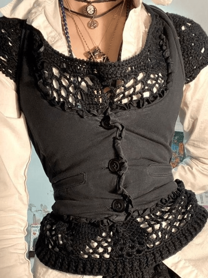 Women's Frill Trim Corset Top