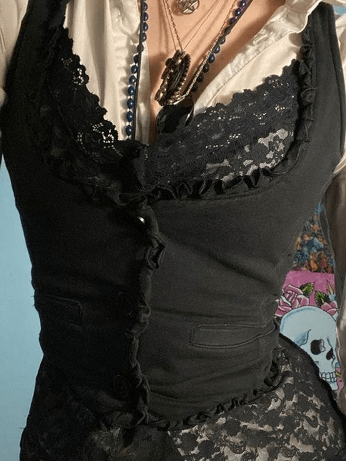 Women's Frill Trim Corset Top