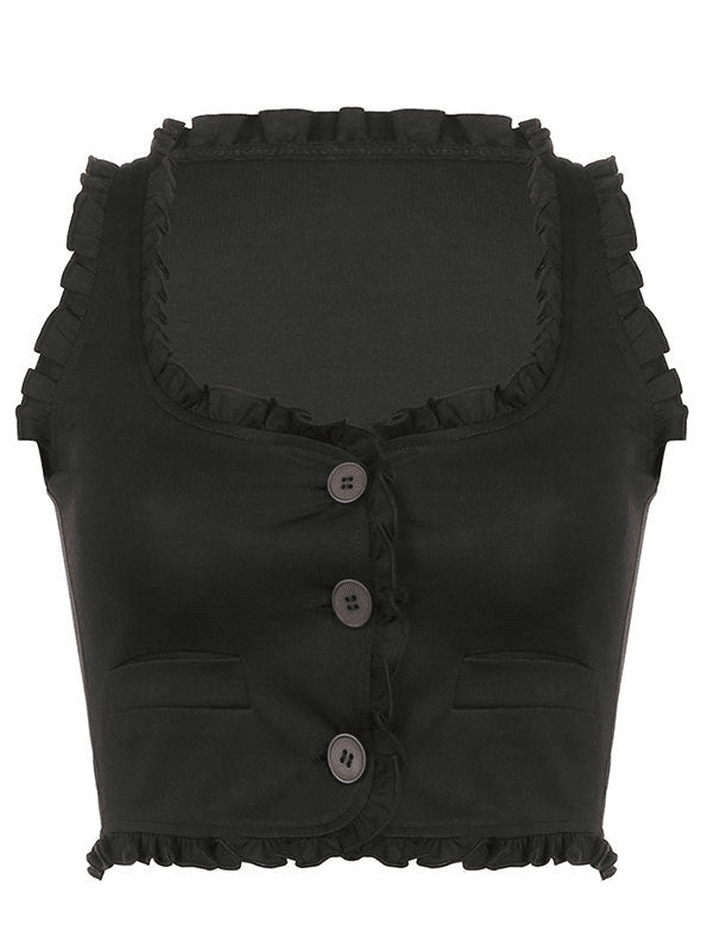 Women's Frill Trim Corset Top