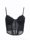 Women's Lace Mesh Embroidery Corset Top