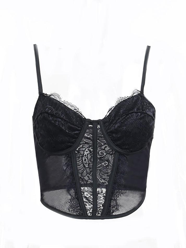 Women's Lace Mesh Embroidery Corset Top