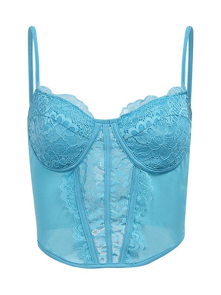 Women's Lace Mesh Embroidery Corset Top