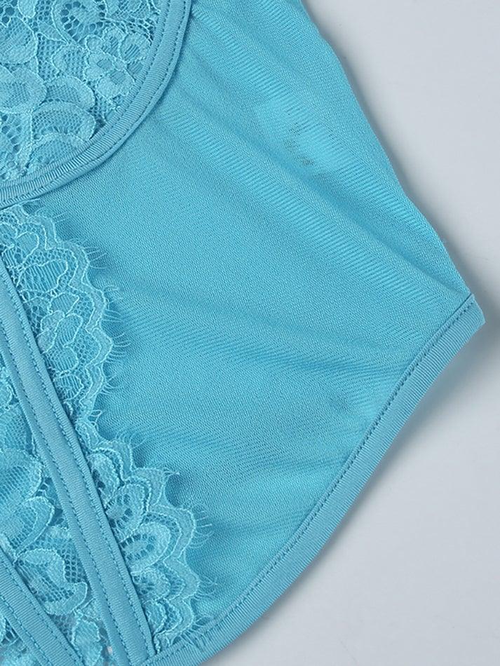 Women's Lace Mesh Embroidery Corset Top