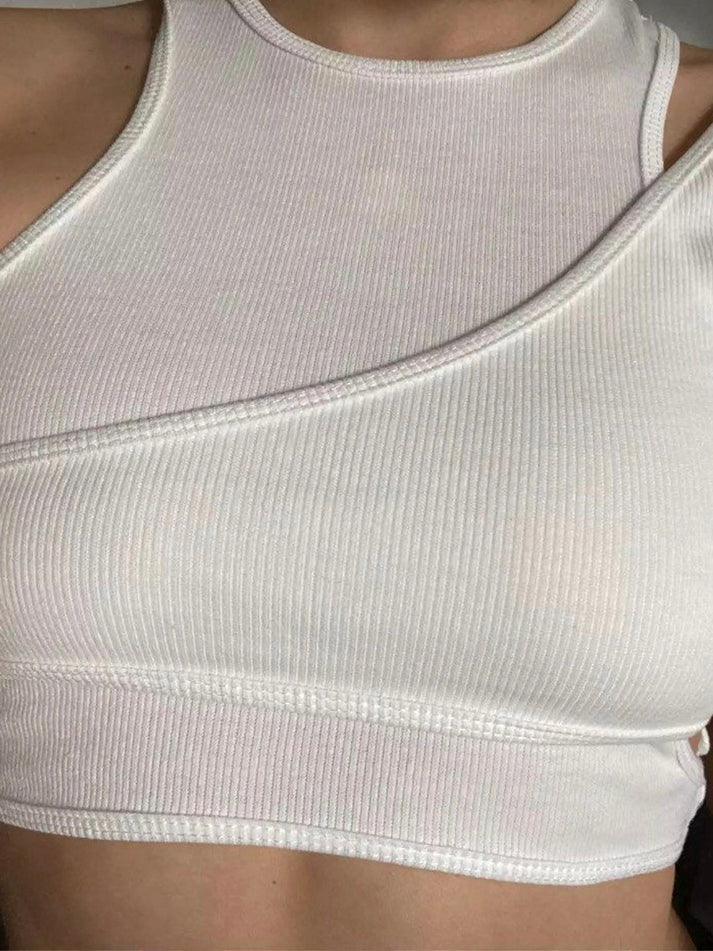 Women's Ribbed Crop Tank Top Set