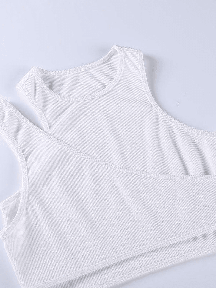 Women's Ribbed Crop Tank Top Set