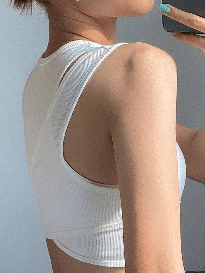 Women's Ribbed Crop Tank Top Set