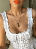 Women's Ruffle Broderie Lace Tank Top