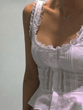 Women's Ruffle Broderie Lace Tank Top