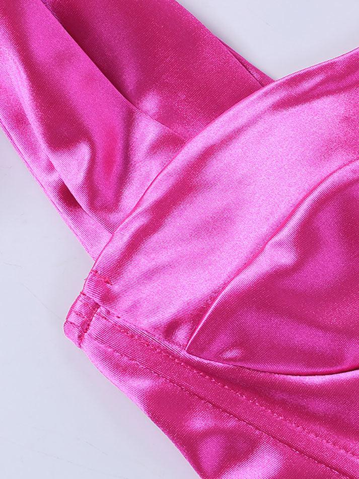 Women's Satin Tie Strap Corset Top