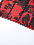 Women's Screen Print Strapless Corset Top