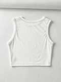 Women's Stitched Detail Ribbed Crop Tank Top