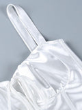 Women's Tie Front Satin Corset Top