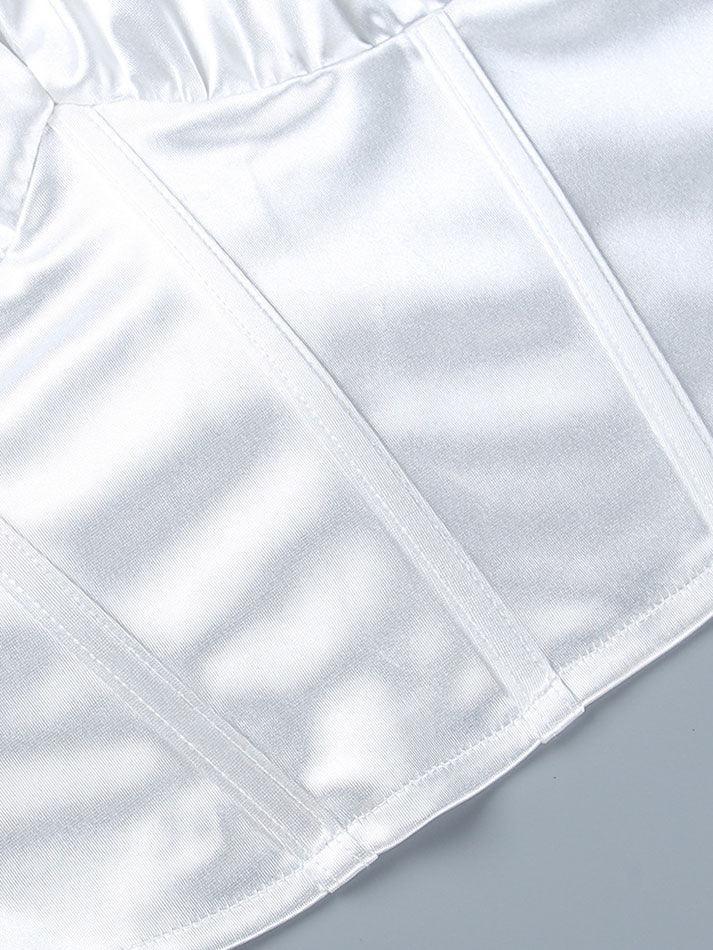 Women's Tie Front Satin Corset Top