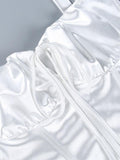 Women's Tie Front Satin Corset Top