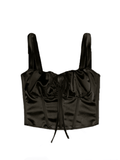 Women's Tie Front Satin Corset Top