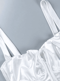 Women's Tie Front Satin Corset Top