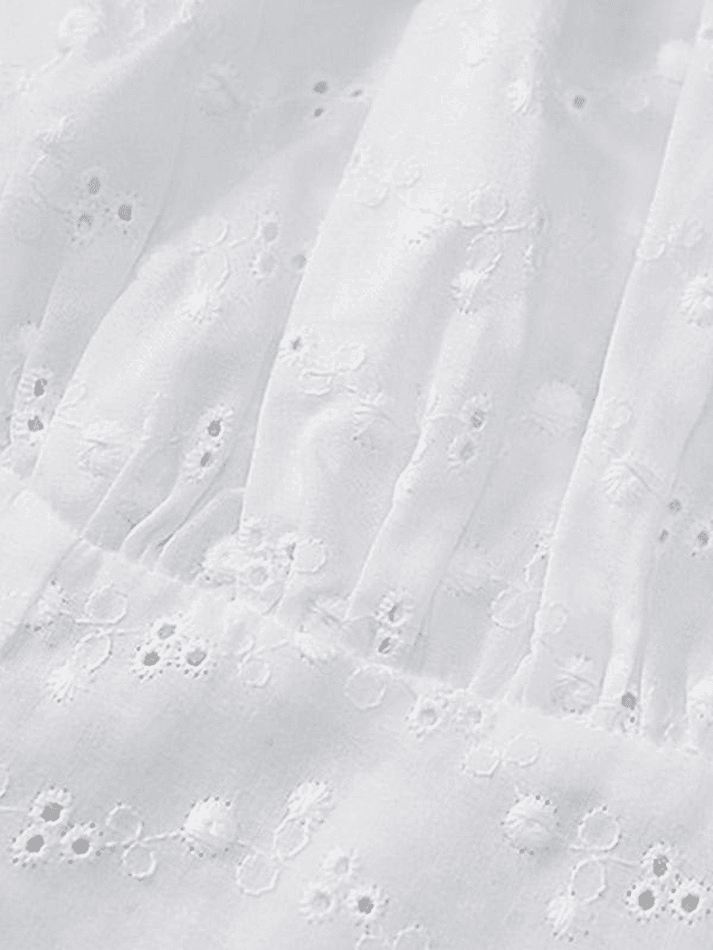 Women's Tie Strap Broderie Lace Corset Top