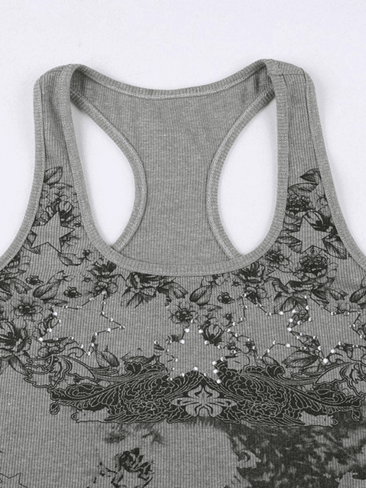 Women's Vintage Floral Star Print Tank Top