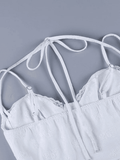 Women's White Floral Corset Top